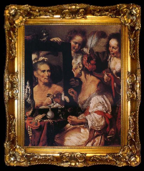 framed  Bernardo Strozzi Vanitas Allegory, ta009-2